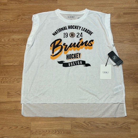 White Tank Top with Bruins Print - Picture 1 of 6